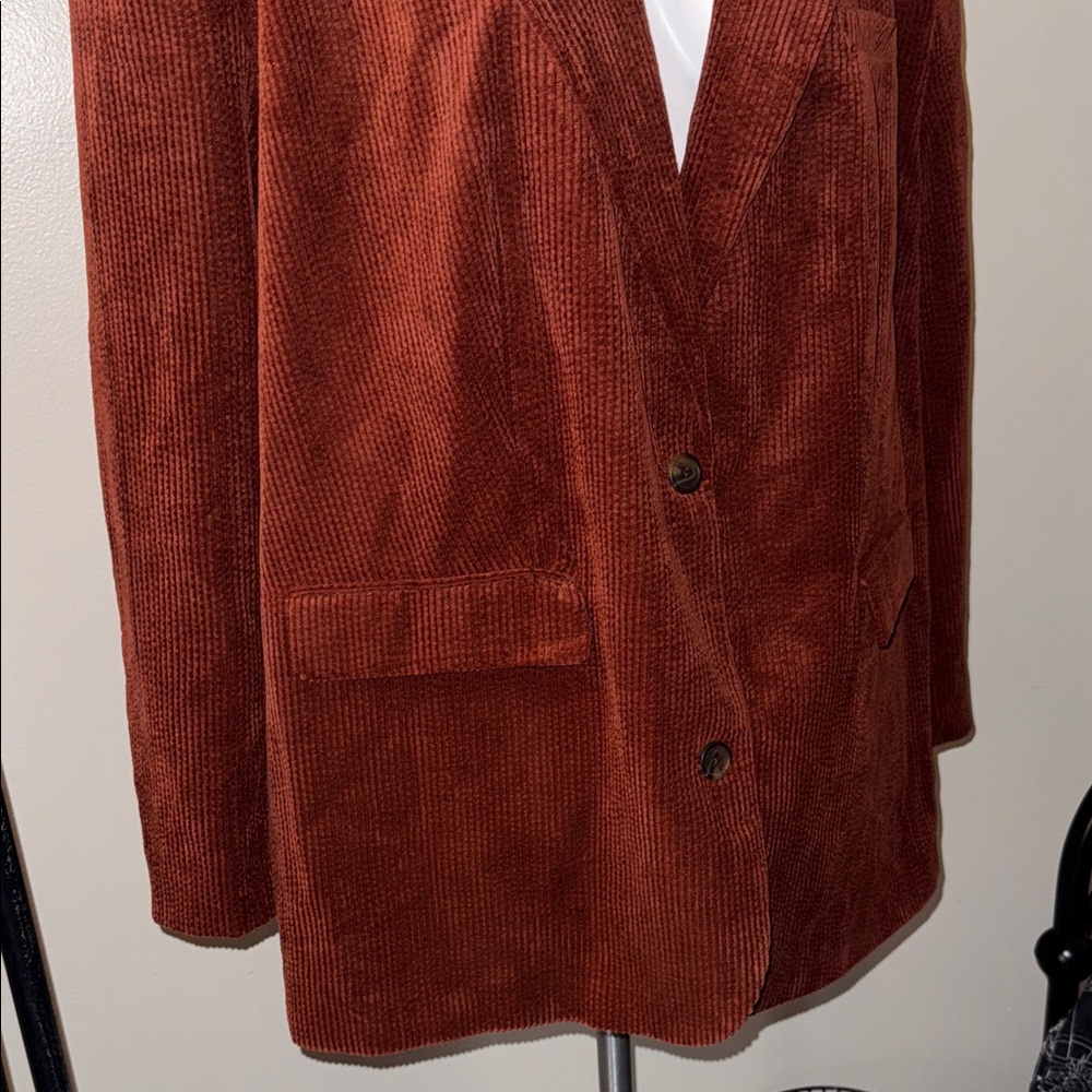 Elegant Brown Corduroy Blazer - Picture 5 of 7